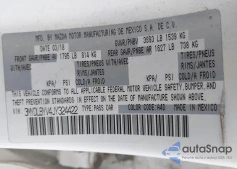 2018 Toyota Yaris Ia из США, поврежденный, VIN 3MYDLBYV4JY324422